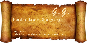 Gestettner Gergely névjegykártya